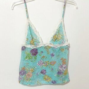 Andres Sarda Floral Print Mesh Lace Cami Size L